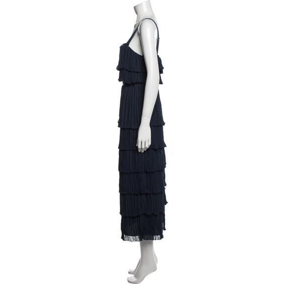 CINQ À SEPT Square Neckline Long Dress Size: S US 4 Women's Elaine Dress $495 - Picture 4 of 7